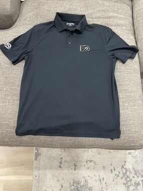 Men's Philadelphia Flyers Black LevelWear Polo Shirt with Embroidered Logo